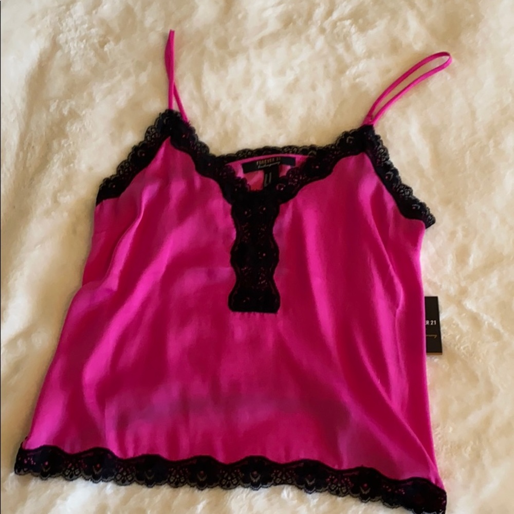 Hot pink and black cami